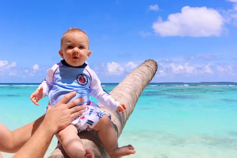 Visiting Coco Palm Dhuni Kolhu with a baby