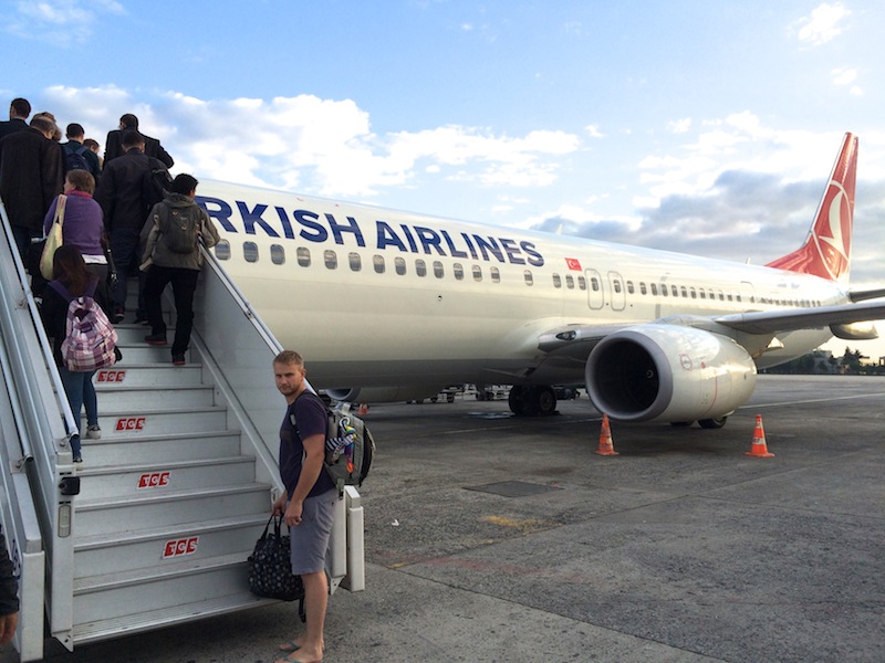 Boarding a flight with Turkish Airlines