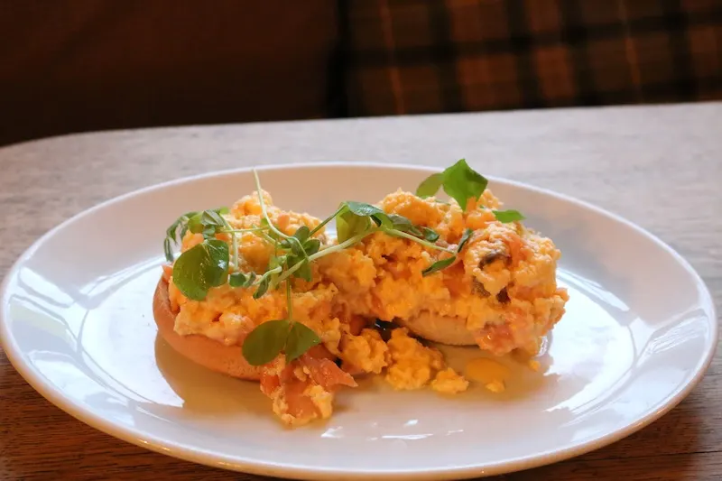 Salmon and scrambled eggs at Assheton Arms Hotel Review