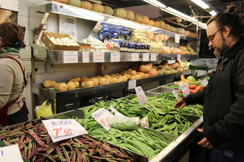 Shopping for ingredients in Mercado de Colon