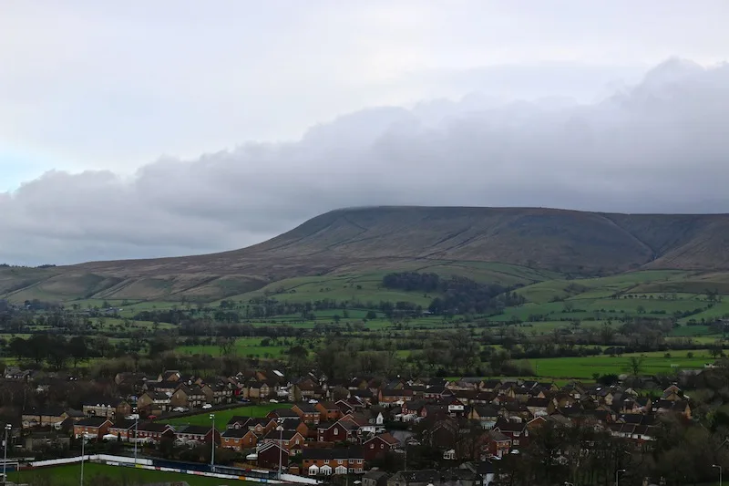 Views over Pendle Hill from Clitheroe Castle