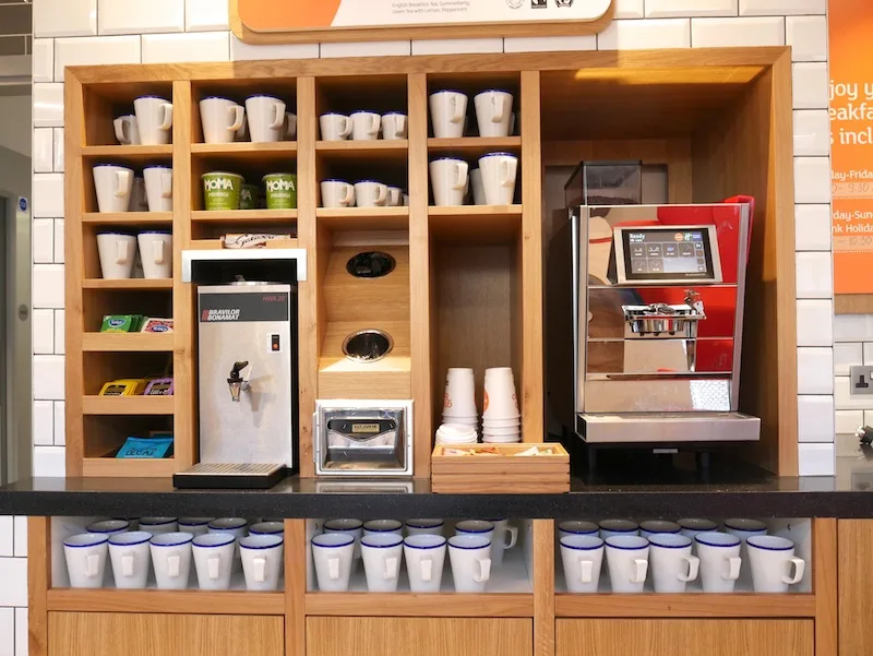 Tea and coffee station at Holiday Inn Express Ealing