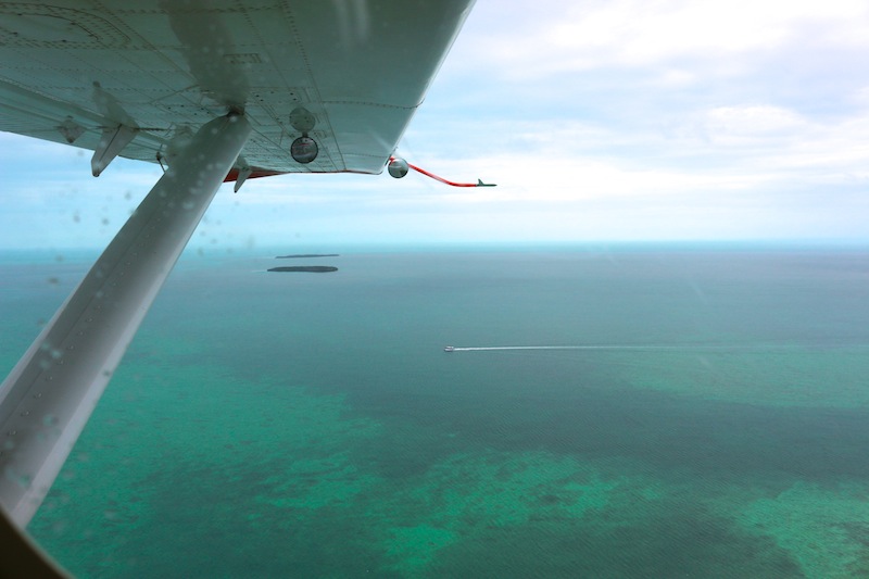 Emerald sea flying to the Dry Tortugas