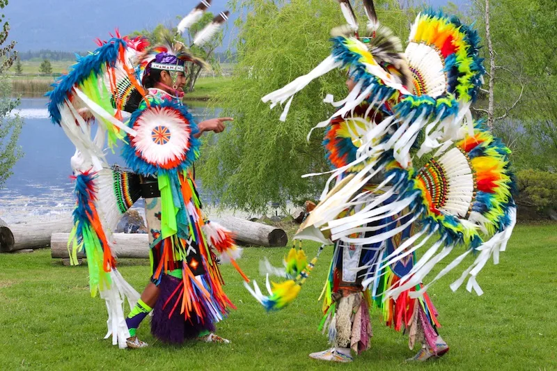 American Indian dancers at the Ninepipes Lodge in Charlo