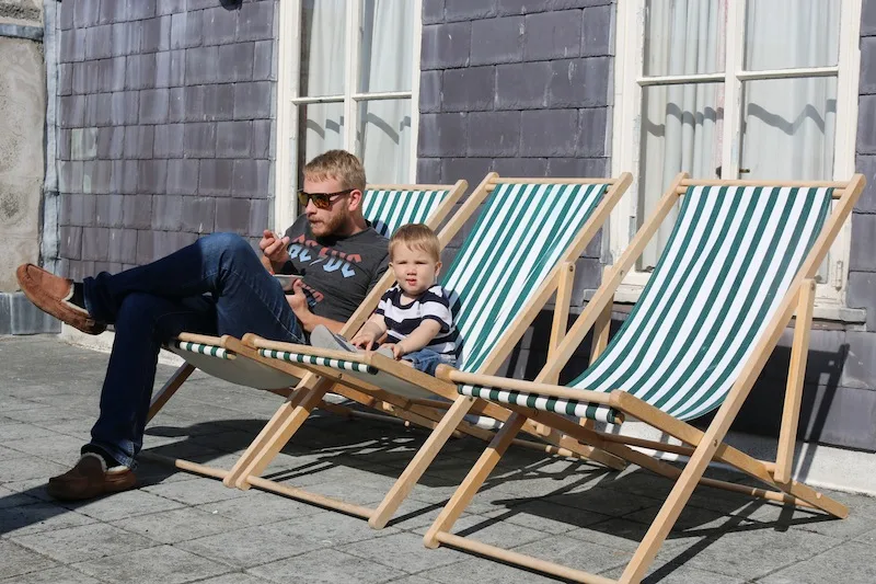 Deck chairs at Bath Tower