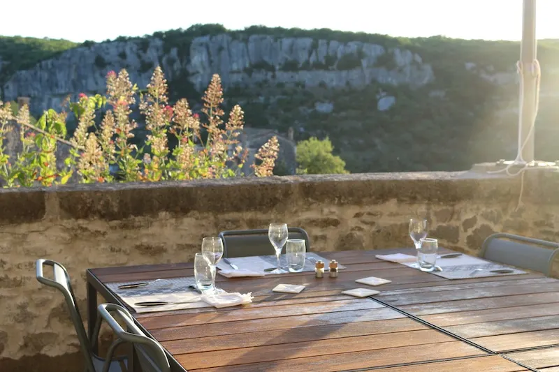 Dinner time at Chateau de Balazuc