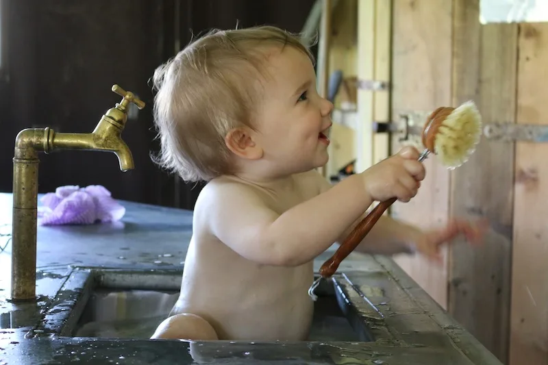 Featherdown Glamping in Lancaster - baby bath