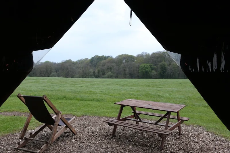 Featherdown Glamping in Lancaster - views outside the tent