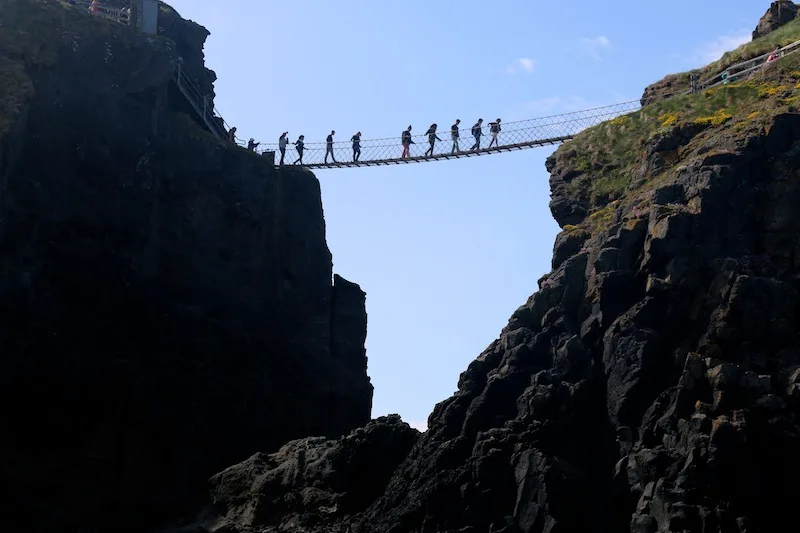 Carrick-a-Rede Rope Bridge spotted from a sea safari