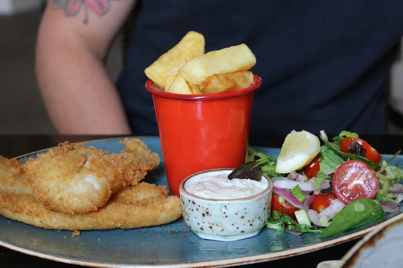 Fish and chips at the Causeway Hotel