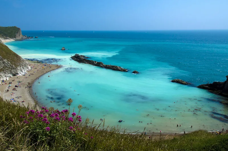 Lulworth Cove on a summer's day, Dorset, UK