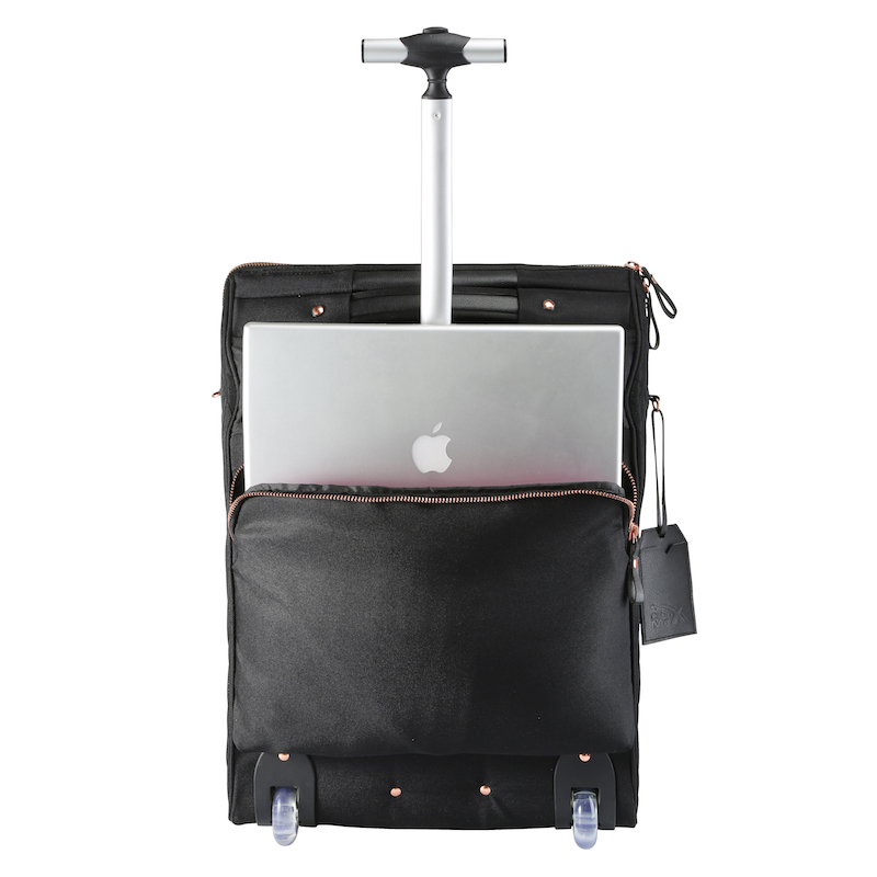 black and rose gold cabin suitcase