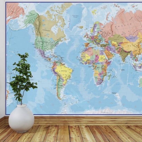 Giant World Map Mural
