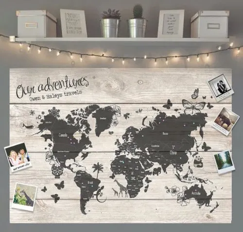 World Map Pin Board