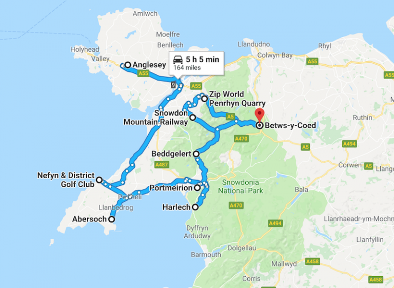 map of north wales tourist attractions