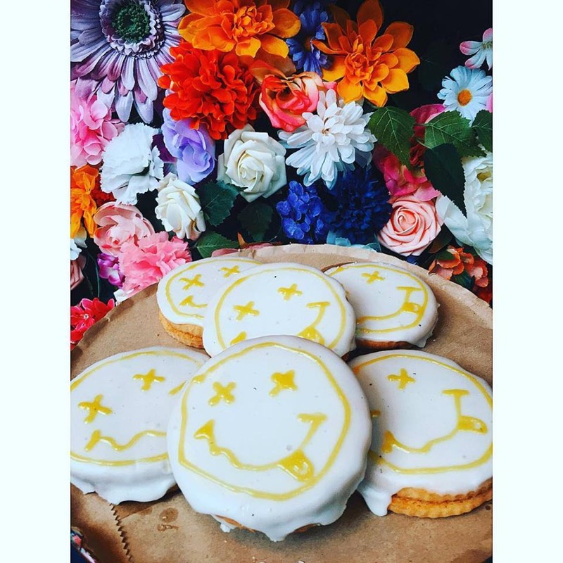 Nirvana themed biscuits at In Bloom cafe - The best places to eat and drink in Glasgow