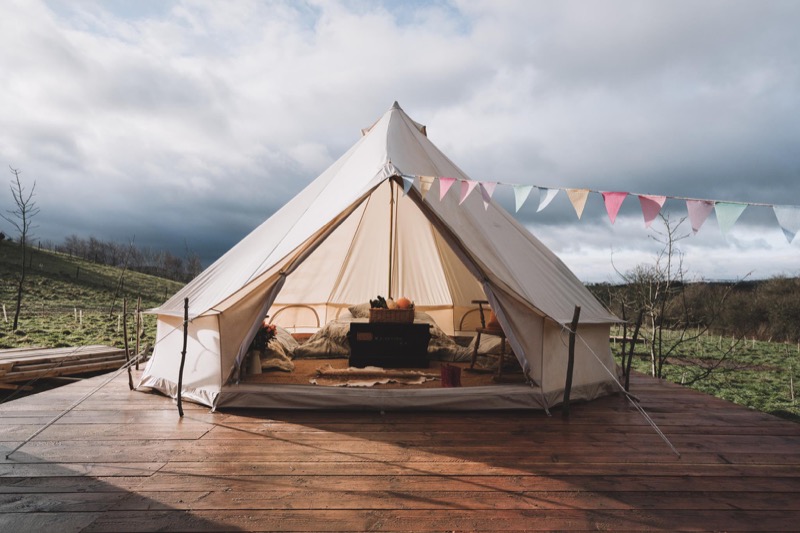 Bell tent at The Forge Glamping, Llangollen - 10 of the Best Llangollen Hotels