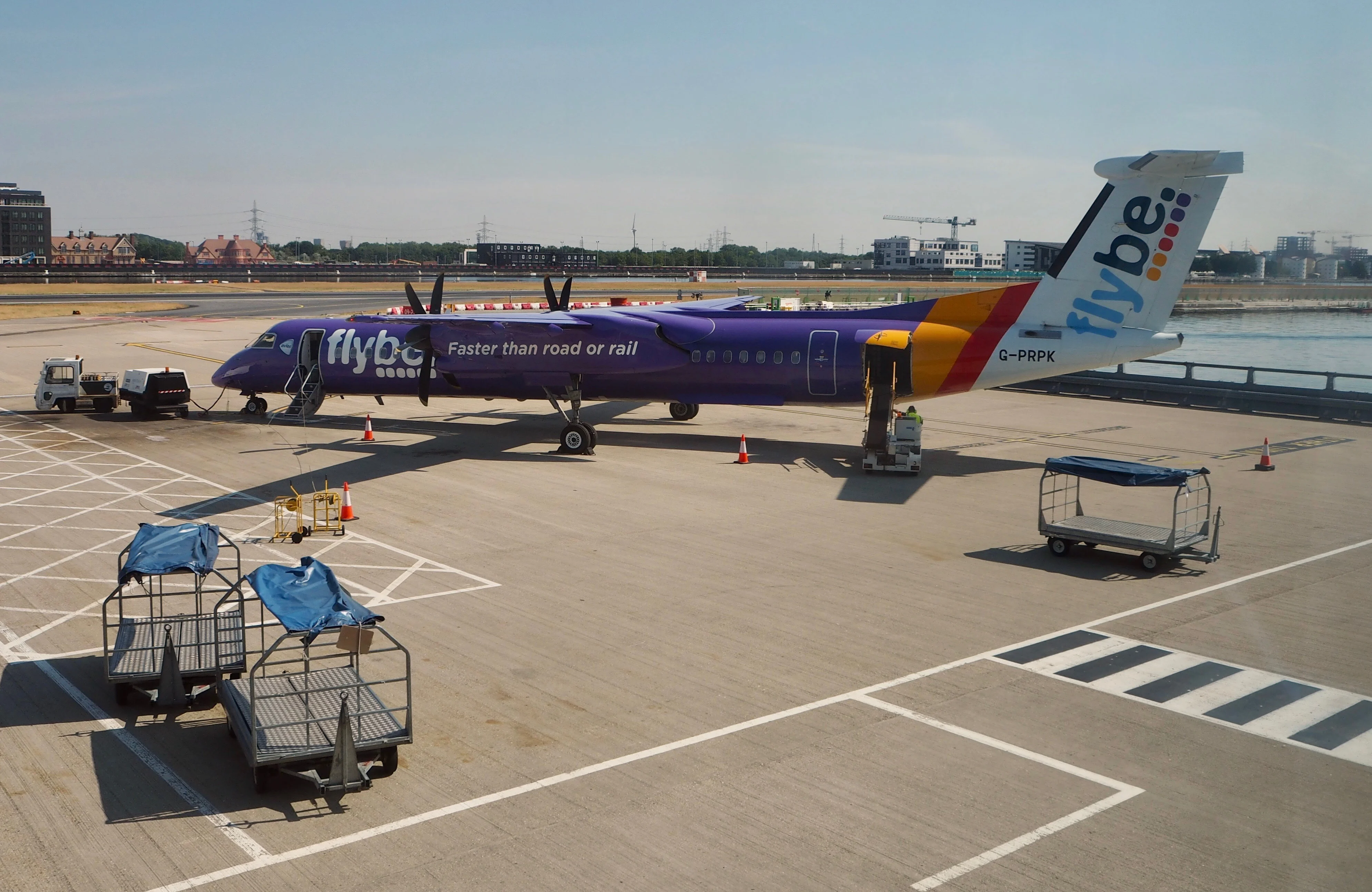 Flybe plane at London City Airport - Beyond the City Break in Belfast with Flybe and Avis