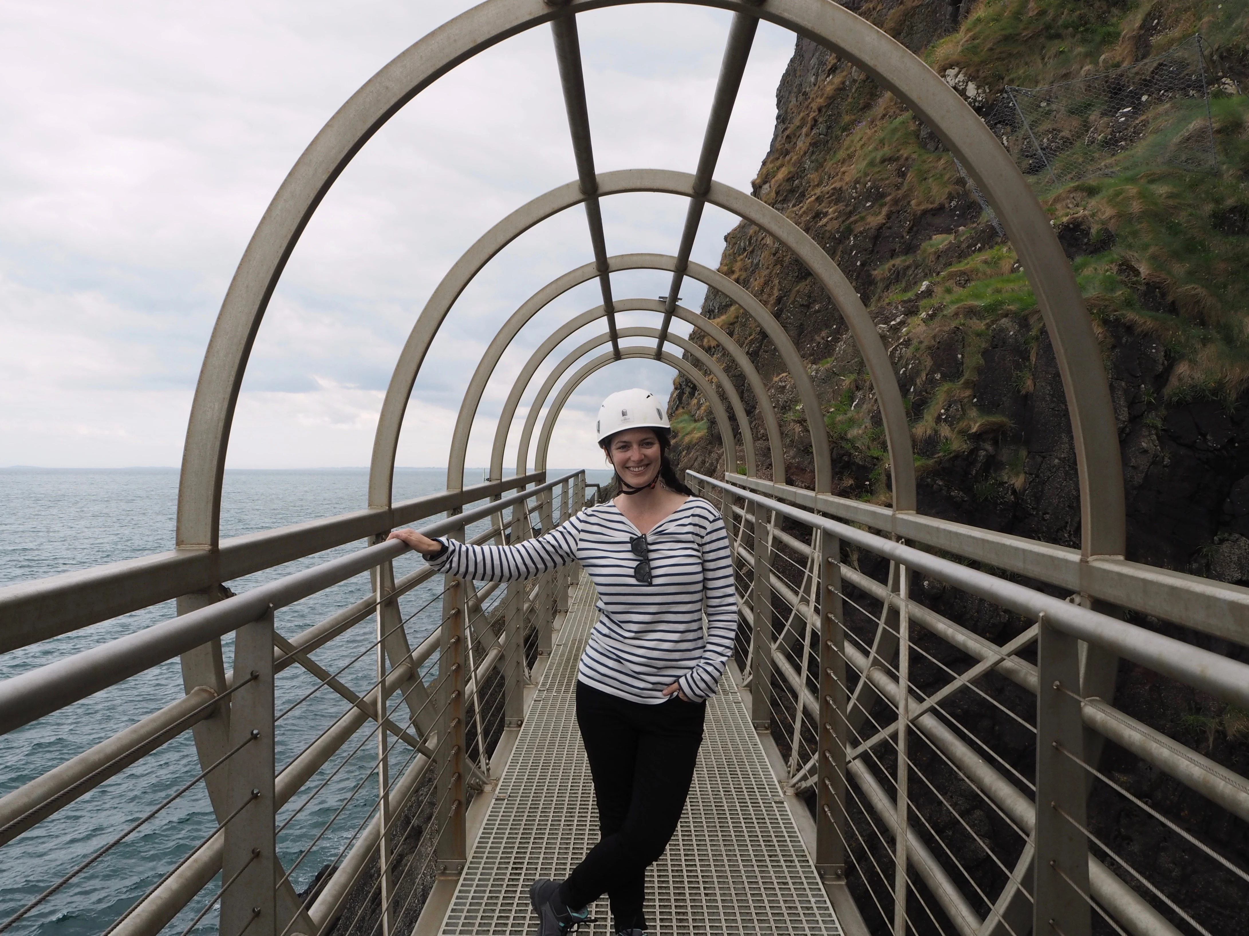 Elle Croft on a bridge at The Gobbins - Beyond the City Break in Belfast with Flybe and Avis