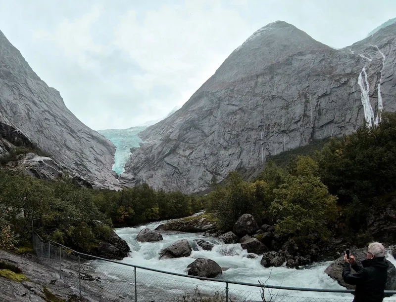 Visiting Briksdal Glacier