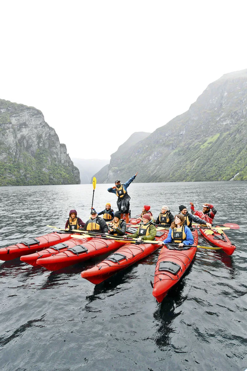 Kayaking in the Norwegian fjords