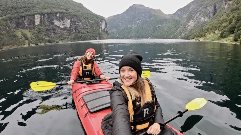 Kayaking in the Norwegian fjords