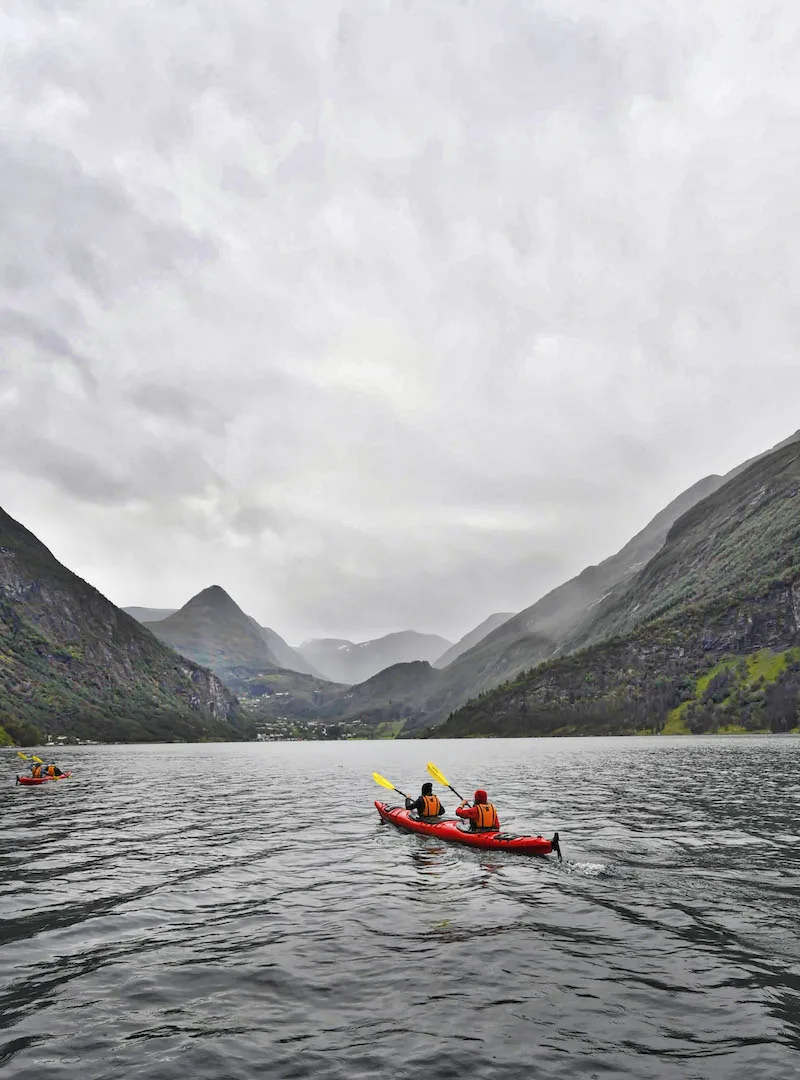 Kayaking in the Norwegian fjords