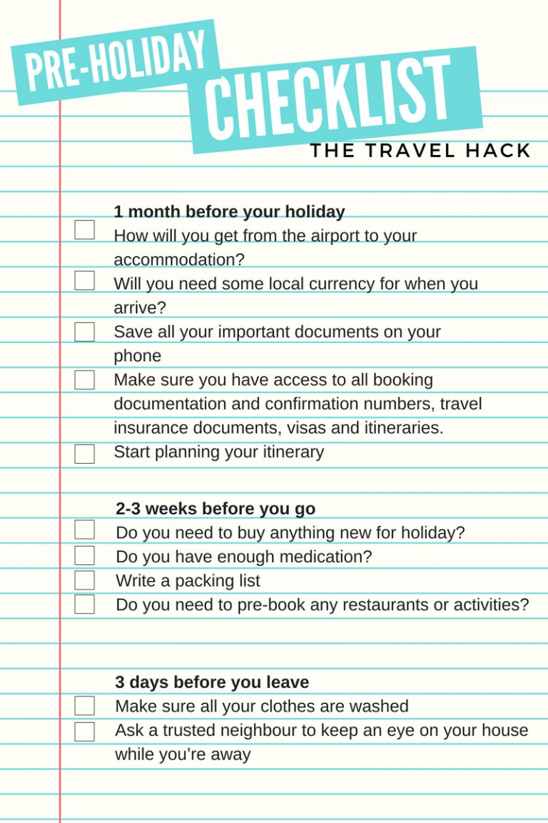 Your Pre-holiday Checklist: The Stress-free Way To Start Your Holiday ...