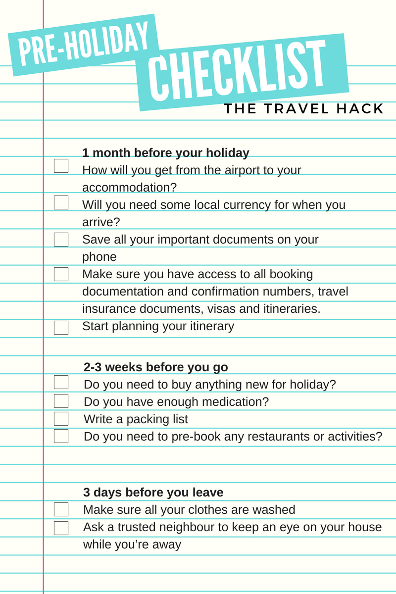 Your pre-holiday checklist: The stress-free way to start your holiday ...