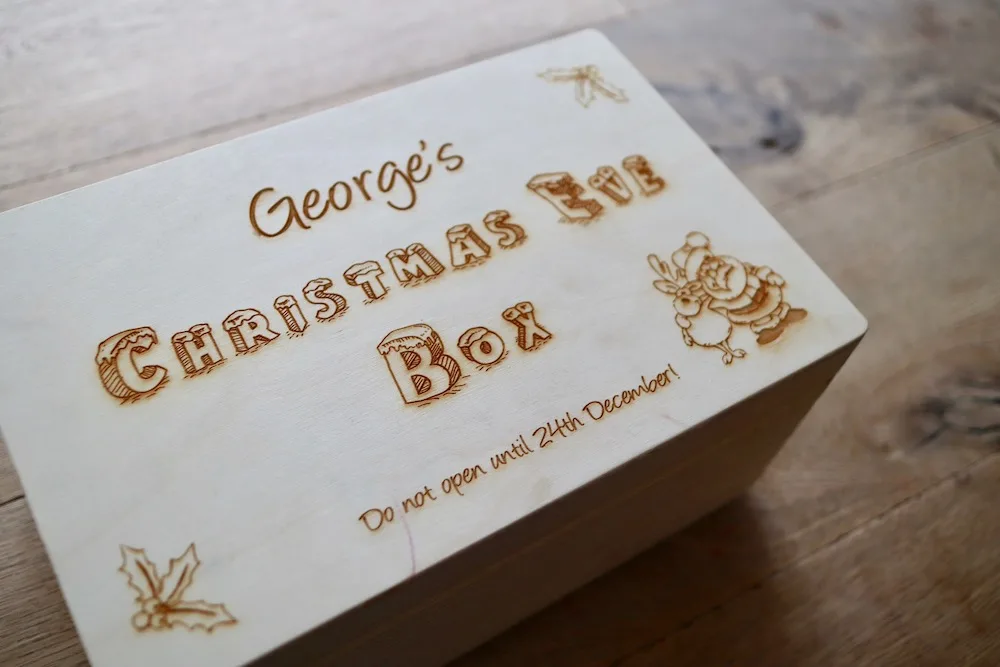 Personalised, wooden Christmas Eve Box