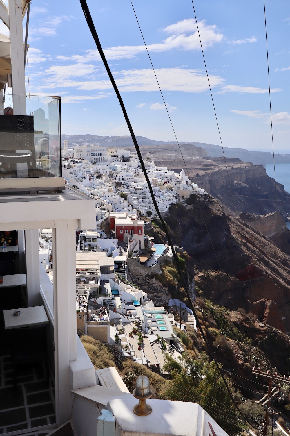 Thera carro de cabo em Santorini