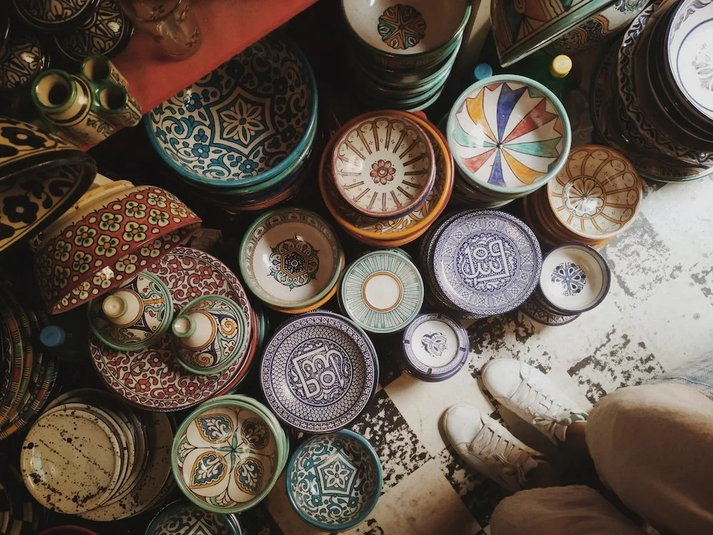 Bring home some beautiful plates from your travels to bring travel decor into every meal