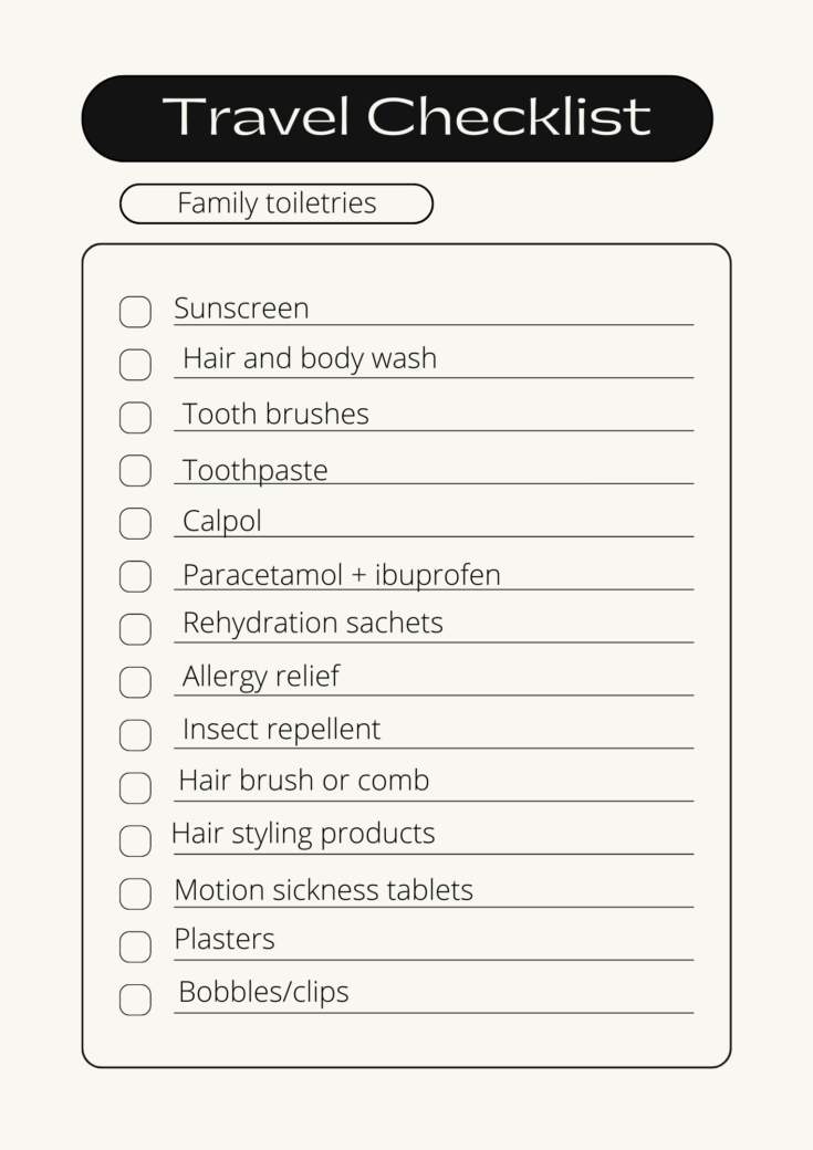 Your family holiday packing list with printable holiday checklist The