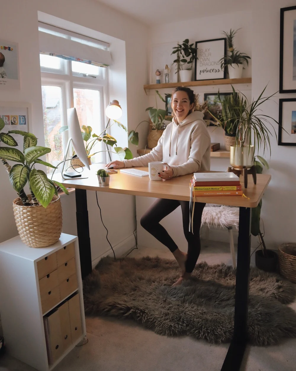 What are the physical benefits of a standing desk