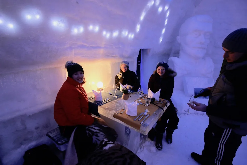Dinner at the Romania Ice Hotel