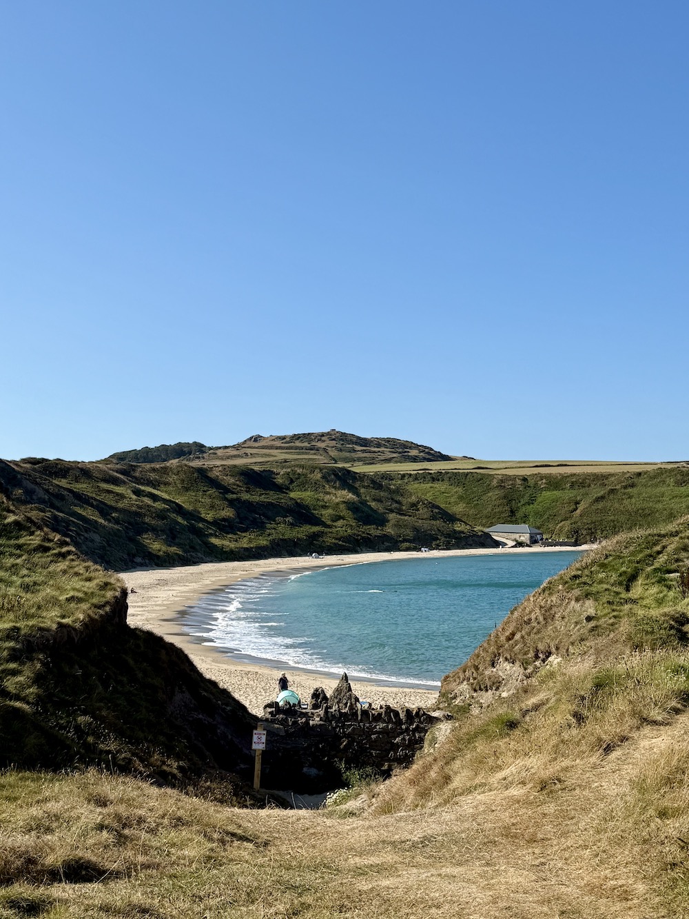 Far end of Whistling Sands Beach Porthor